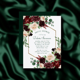Rustic Blooms | Terracotta och Marsala Red Shower Inbjudningar