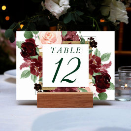 Rustic Blooms | Terracotta och Marsala Red Wans Bordsnummer