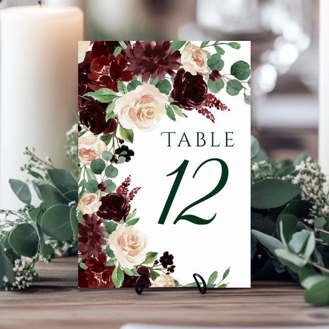 Rustic Blooms | Terracotta och Marsala Red Wans Bordsnummer (Skapare uppladdad)