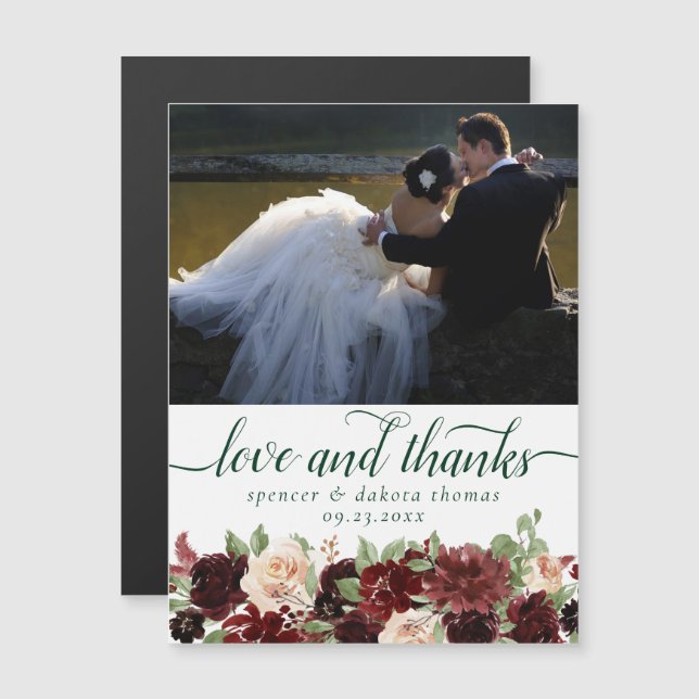 Rustic Blooms | Terracotta Photo Tack Magnet (Fram/baksida)