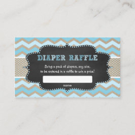 Rustic Blue Baby Shower Diaper Raffle biljett Tilläggskort