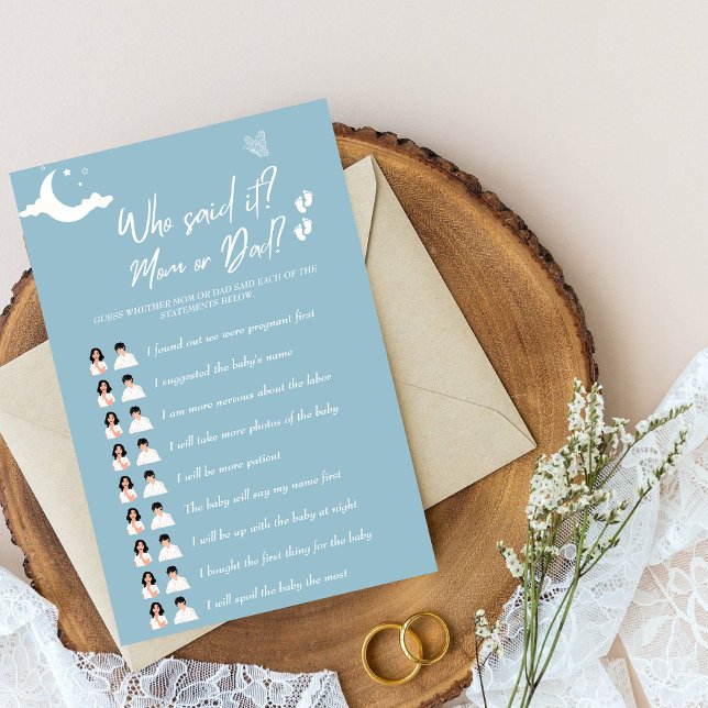 Rustic Blue Baby Shower som sa det? Mamma eller Pa (Skapare uppladdad)