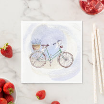 Rustic Blue Bicycle Lavender Blommigt
