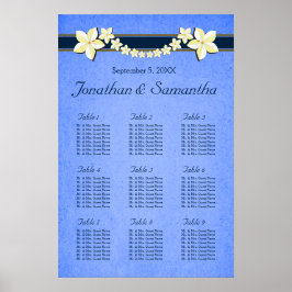 Rustic Blue Blommigt Bröllop 9 Bord Poster