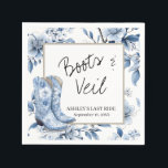 Rustic Blue Blommigt Cowgirl Bröllop Napkins - Boo Pappersservett<br><div class="desc">Slutför din Boots & Veil Bachelorette-partis installation med de här elegant-servetterna! Med blå blommigt och rustiska cowboystövlar tillför dessa snyggt blöjor en charmerande beröring till firande. Perfekt för att komplettera er party-décor för de med sig ett sammanhängande och dekorativt inslag till bord samtidigt som de förbättrar det övergripande estetiska området....</div>