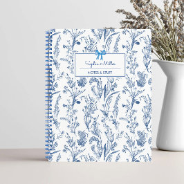 Rustic Blue Blommigt Personlig Namn