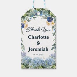 Rustic Blue Blommigt Wandan Grey Wedding Favor T Presentetikett