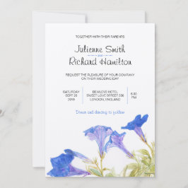 Rustic Blue Blommigt Wedding-inbjudningar Inbjudningar