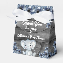 Rustic Blue Boy Elephant Favor Box Baby Shower Presentaskar