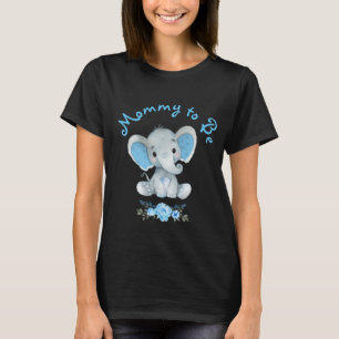 Rustic Blue Boy Elephant Mamma att bli babystötare T Shirt