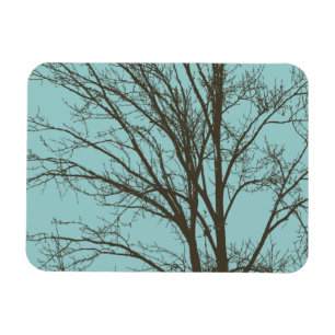Rustic Blue Brown Träd Grenar Magnet