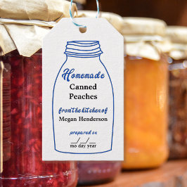 Rustic Blue Canning Burk Kraft hängMärkre Presentetikett