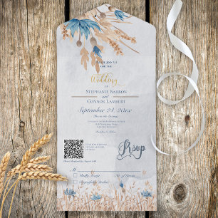 Rustic Blue Cornblommor & Wheat Blue QR-kod