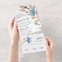 Rustic Blue Dried Flowers Handfixing Bröllop