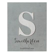 Rustic Blue Family Namn, första Monogram Bröllop