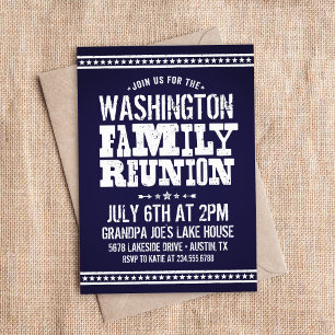 Rustic Blue Family Reunion-inbjudan Inbjudningar