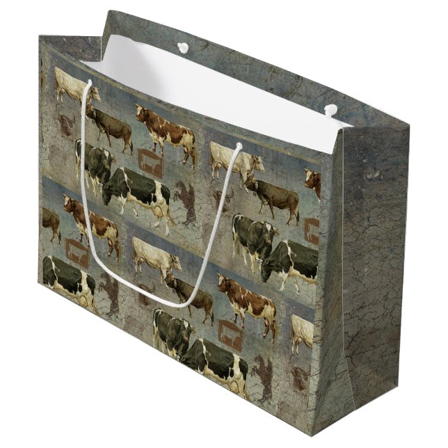 Rustic Blue Farm Cow Wooden Mönster Masculine Papp (Framsidan Vinklad)