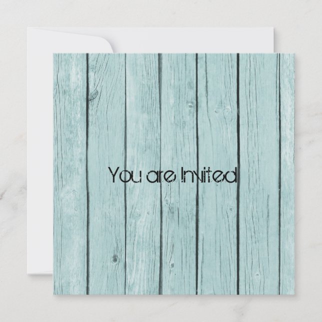 Rustic Blue Faux Wood Baby Shower Inbjudningar (Framsida)