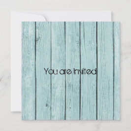 Rustic Blue Faux Wood Baby Shower Inbjudningar