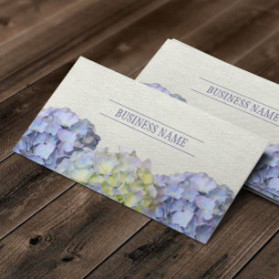 Rustic Blue Hydrangea Flowers Elegant Visitkort