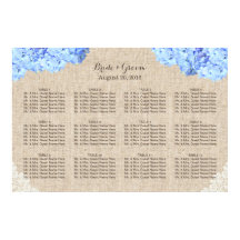 Rustic Blue Hydrangea Snöre Burlap Bröllop Sittpla