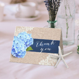 Rustic Blue Hydrangea Snöre & Burlap Tack