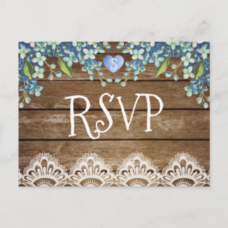 Rustic Blue Hydrangea & Snöre OSA kort