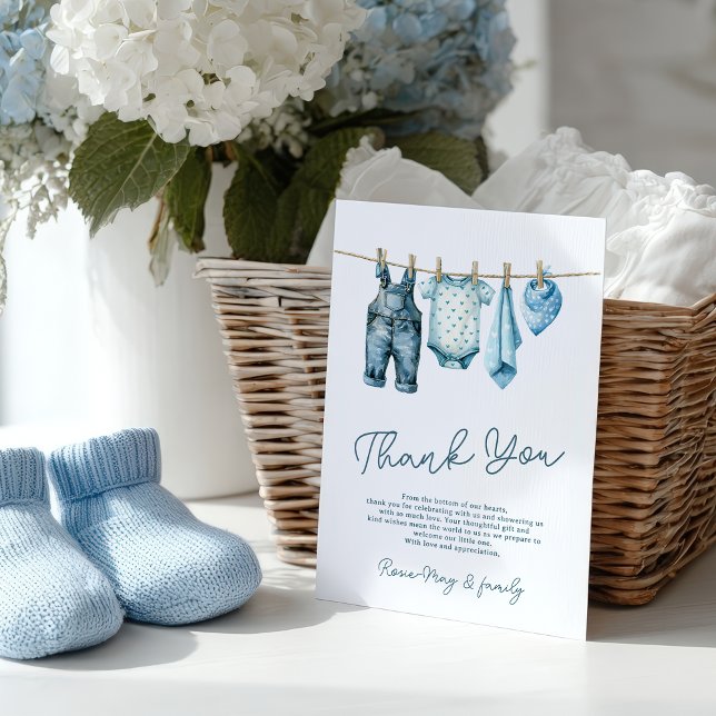 Rustic Blue Jean Baby Denim Land Baby Shower Tack Kort (Rustic Blue Jean Baby Denim Country Baby Shower Thank You Card)