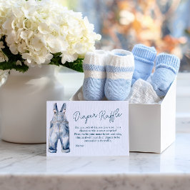 Rustic Blue Jean Denim Diaper Raffle Baby Shower Tilläggskort