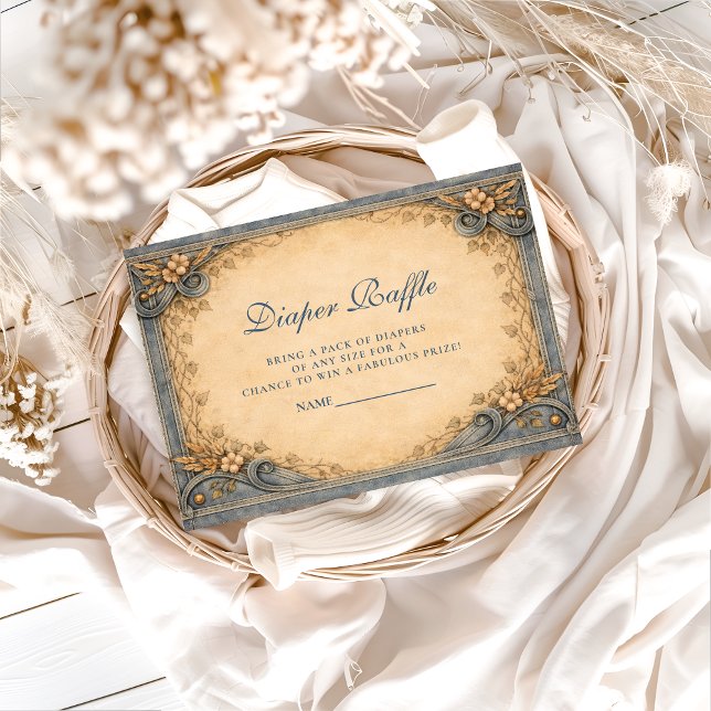 Rustic Blue Jeans Diapper Raffle Tilläggskort (Skapare uppladdad)