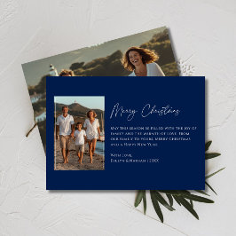 Rustic Blue-julfamiljen Photo Nautical Beachy Julkort