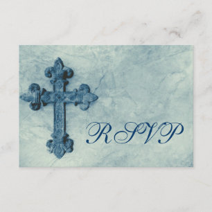 Rustic Blue Kor Distress-Bröllop OSA Kort