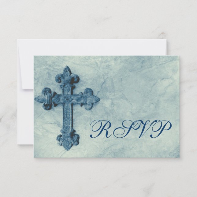 Rustic Blue Kor Distress-Bröllop OSA Kort (Framsida)