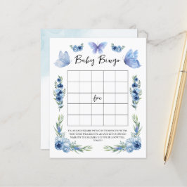 Rustic Blue Little Butterfly Baby Bingo Game