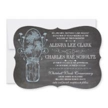 Rustic Blue Mason Burk Chalkboard Bröllop