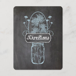Rustic Blue Mason Burk Chalkboard Bröllop Tilläggskort