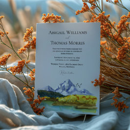 Rustic Blue Mountain Wedding Invitation Inbjudningar