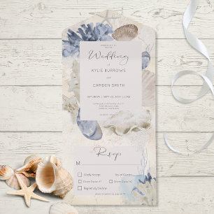 Rustic Blue Ocean Beach Cream Middag
