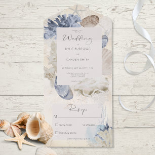 Rustic Blue Ocean Beach Cream No Middag
