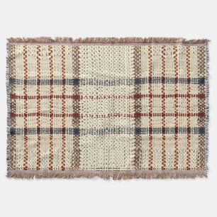 Rustic Blue och Beige Play Mönster Filt