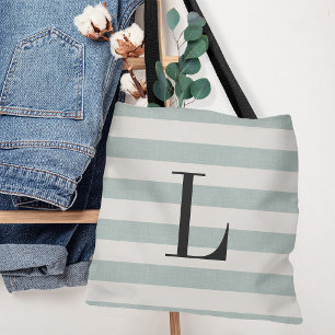 Rustic Blue och Ivory Rand Large Monogram Tygkasse