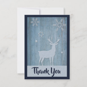 Rustic Blue Reindeer Land jul Tack Kort