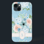 Rustic Blue Rosa Grönt Blommigt Shabby chic<br><div class="desc">Söt blommönster i shabby chic. Bakgrund rand. Lägg till ditt monogram i kameran för anpassning.</div>