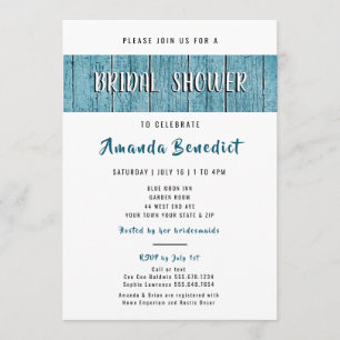 Rustic Blue Shiplap Wood Modern Möhippa Inbjudningar