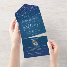 Rustic Blue String Ljus i en enda inbjudan