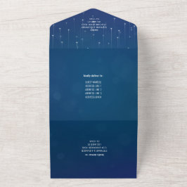 Rustic Blue String Ljus i en enda inbjudan