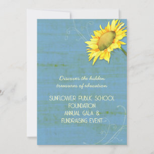 Rustic Blue Sunros Themme Fundising Events Inbjudningar