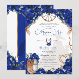 Rustic Blue Western Charro Quinceañera-inbjudan Inbjudningar