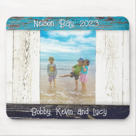 Rustic Blue White Beach Wood Photo Frame Musmatta