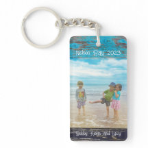 Rustic Blue White Beach Wood Text Photo Frame